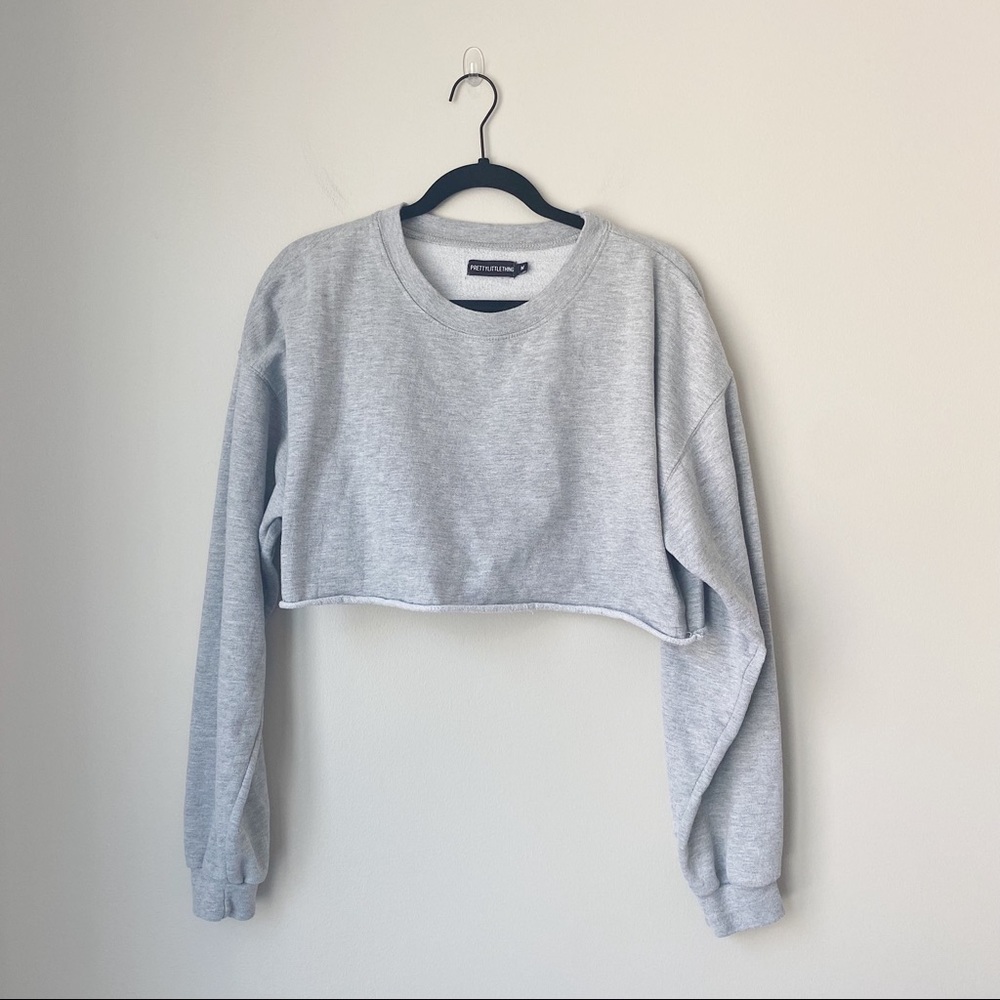 PLT Cropped Sweatshirt in Heather Grey
